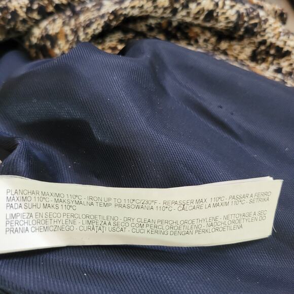 Zara Size S Tweed Double Breasted Wool Blend Marled Brown Black Jacket - Picture 10 of 11